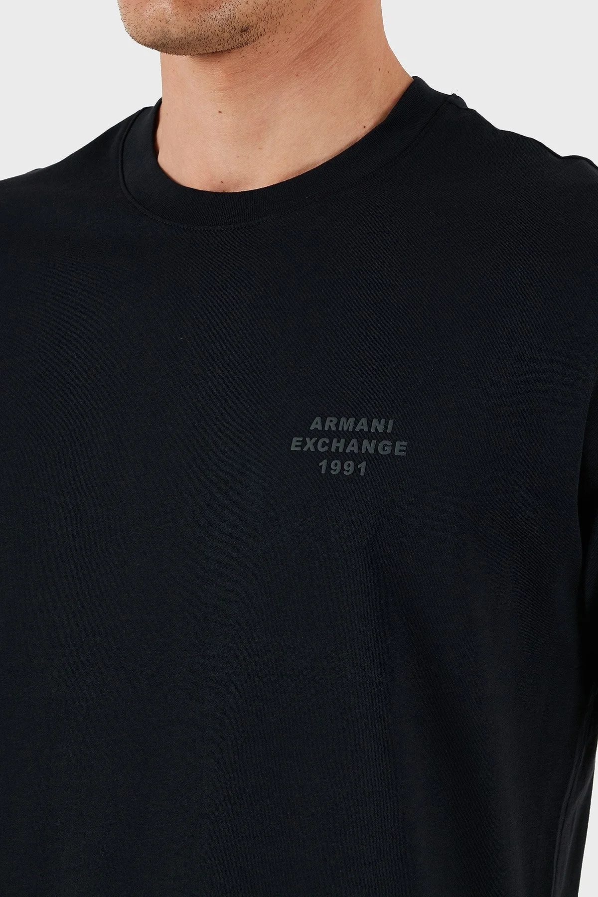 Armani Exchage % 100 Pamuk Regular Fit Bisiklet Yaka Erkek T Shirt XM000752 AF12308 UB101 LACİVERT - 12