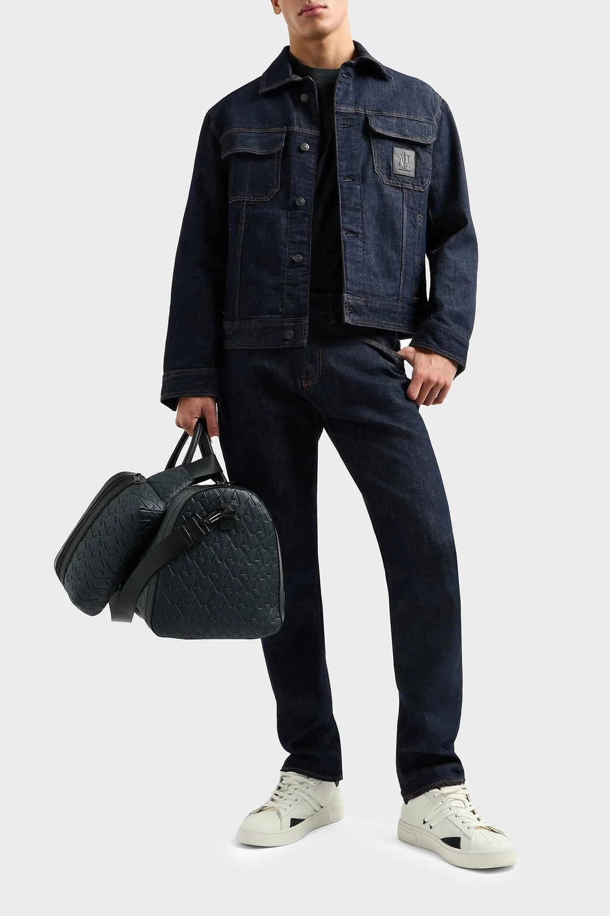 Armani Exchage % 100 Pamuk Regular Fit Bisiklet Yaka Logolu Erkek T Shirt 8NZT91 Z8H4Z UB001 YEŞİL - 2