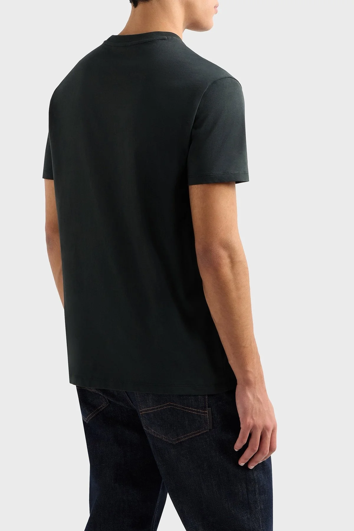 Armani Exchage % 100 Pamuk Regular Fit Bisiklet Yaka Logolu Erkek T Shirt 8NZT91 Z8H4Z UB001 YEŞİL - 3