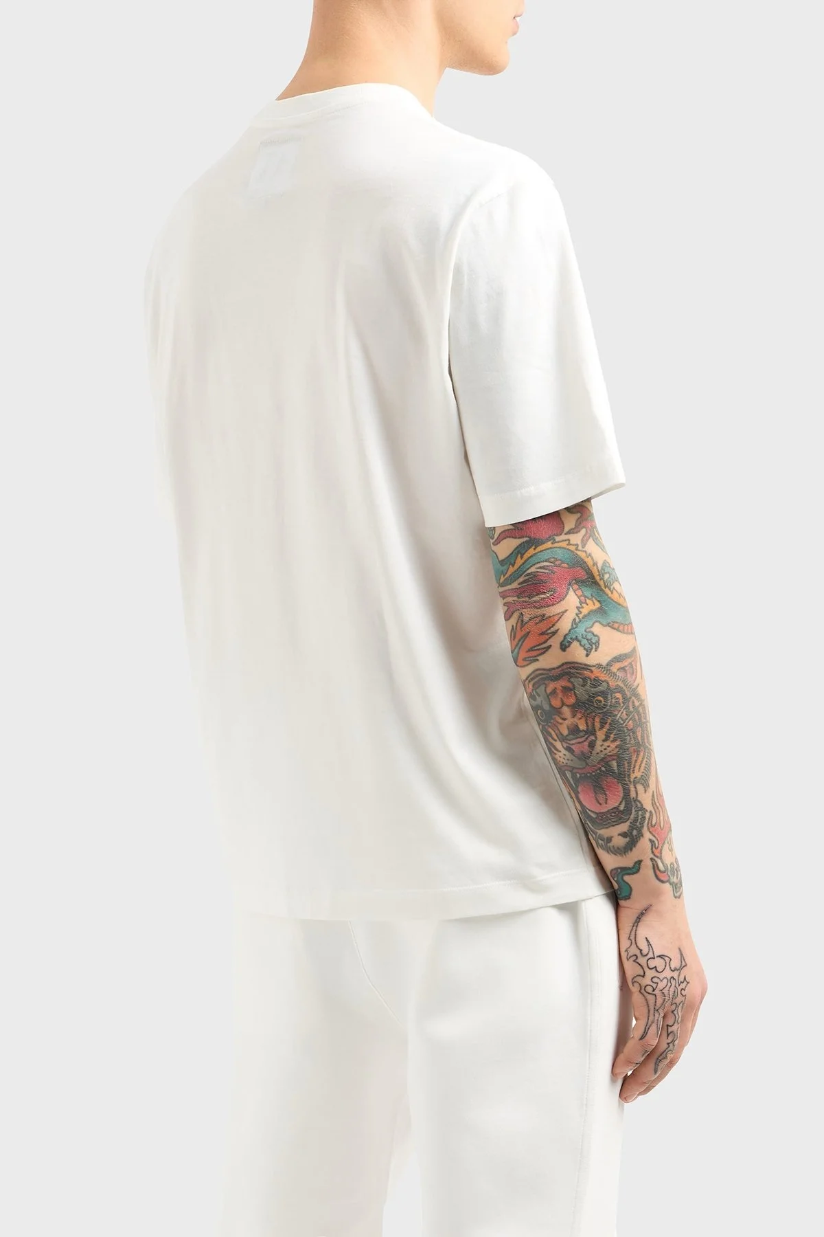 Armani Exchage % 100 Pamuk Regular Fit Bisiklet Yaka Logolu Erkek T Shirt XM000363 AF12308 U0009 BEYAZ - 7