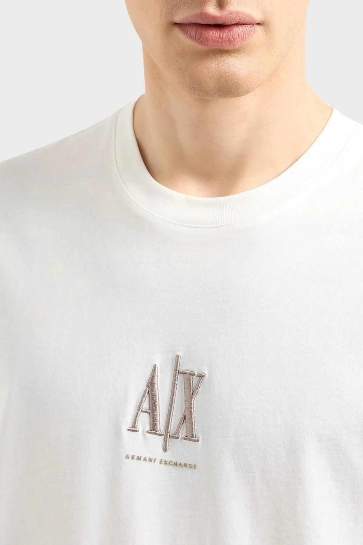 Armani Exchage % 100 Pamuk Regular Fit Bisiklet Yaka Logolu Erkek T Shirt XM000363 AF12308 U0009 BEYAZ - 9