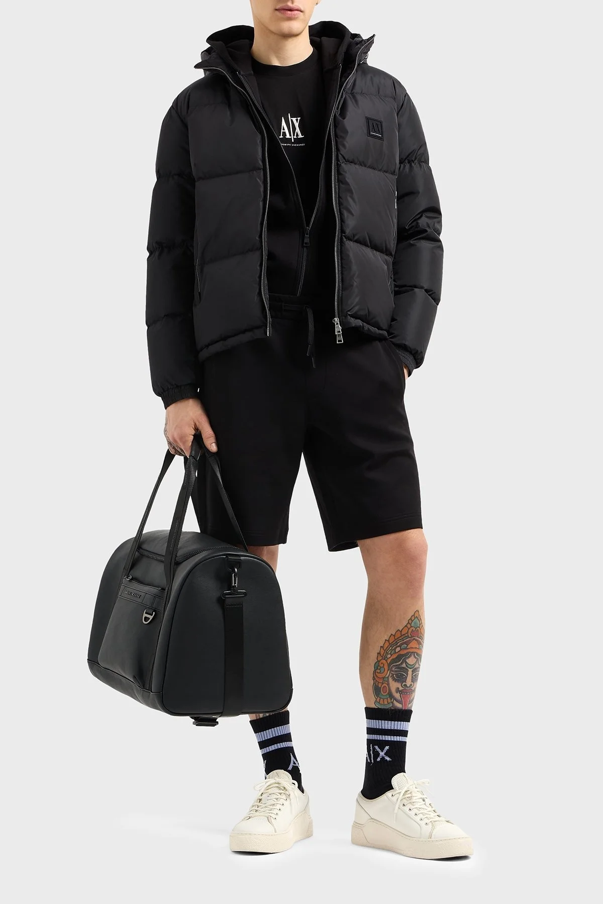 Armani Exchage % 100 Pamuk Regular Fit Bisiklet Yaka Logolu Erkek T Shirt XM000363 AF12308 UC001 SİYAH - 3