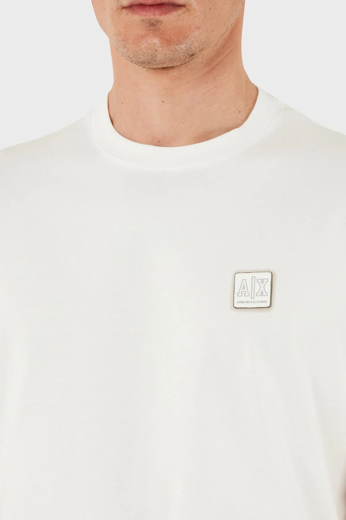 Armani Exchage % 100 Pamuk Regular Fit Bisiklet Yaka Logolu Erkek T Shirt XM000546 AF10361 U0009 BEYAZ - 12