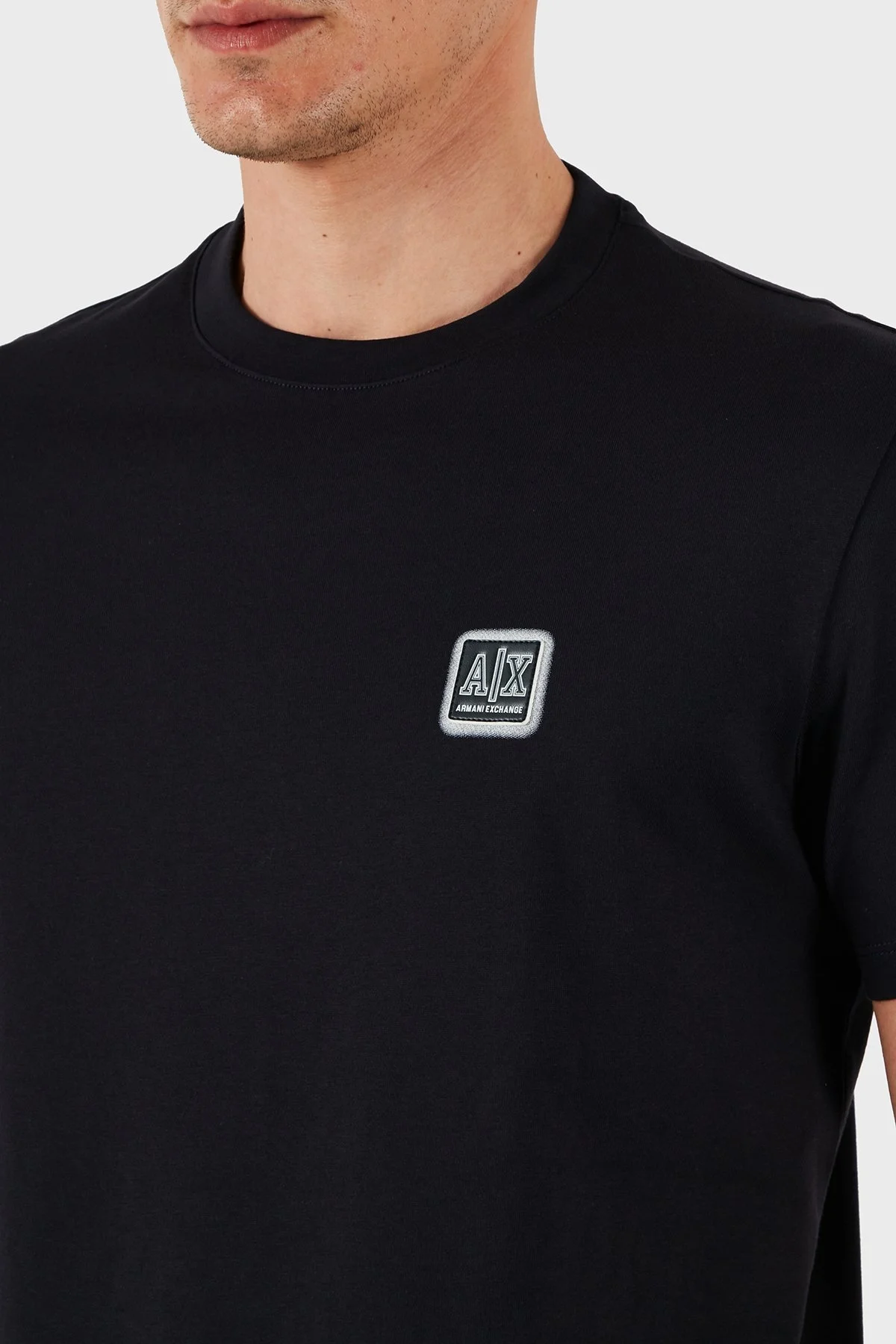 Armani Exchage % 100 Pamuk Regular Fit Bisiklet Yaka Logolu Erkek T Shirt XM000546 AF10361 UB101 LACİVERT - 10