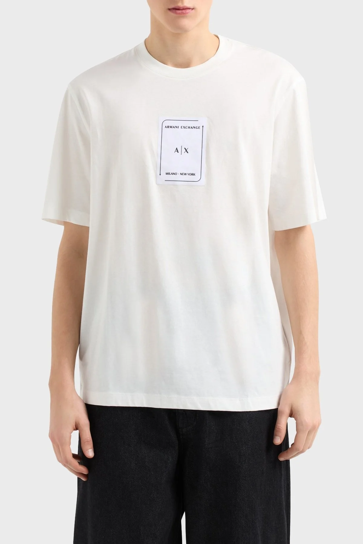 Armani Exchage % 100 Pamuk Regular Fit Bisiklet Yaka Logolu Erkek T Shirt XM000570 AF10356 U0009 BEYAZ - 6