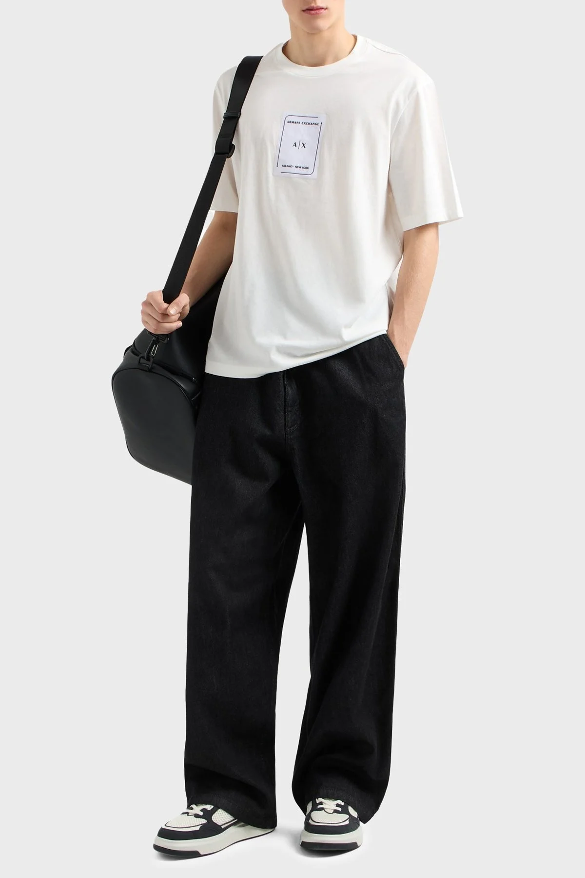 Armani Exchage % 100 Pamuk Regular Fit Bisiklet Yaka Logolu Erkek T Shirt XM000570 AF10356 U0009 BEYAZ - 7