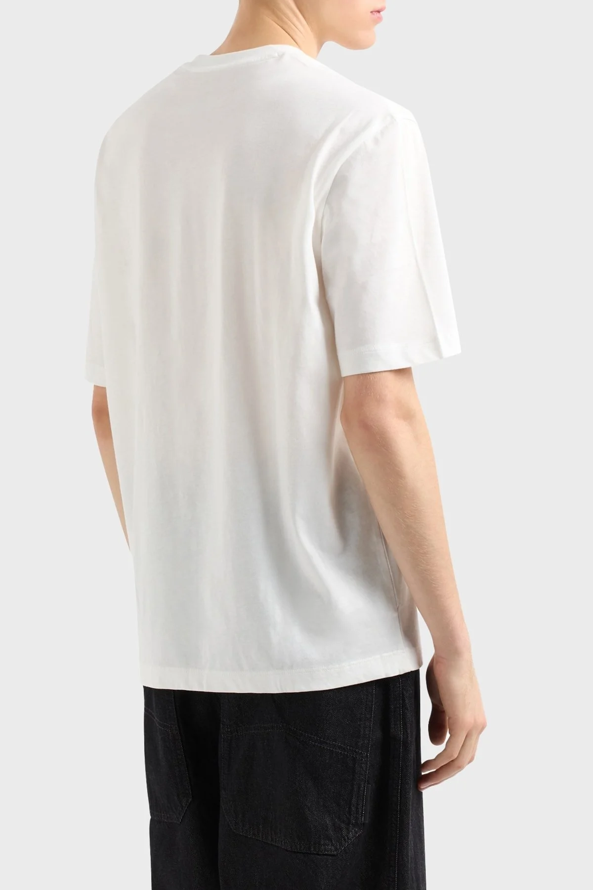 Armani Exchage % 100 Pamuk Regular Fit Bisiklet Yaka Logolu Erkek T Shirt XM000570 AF10356 U0009 BEYAZ - 8