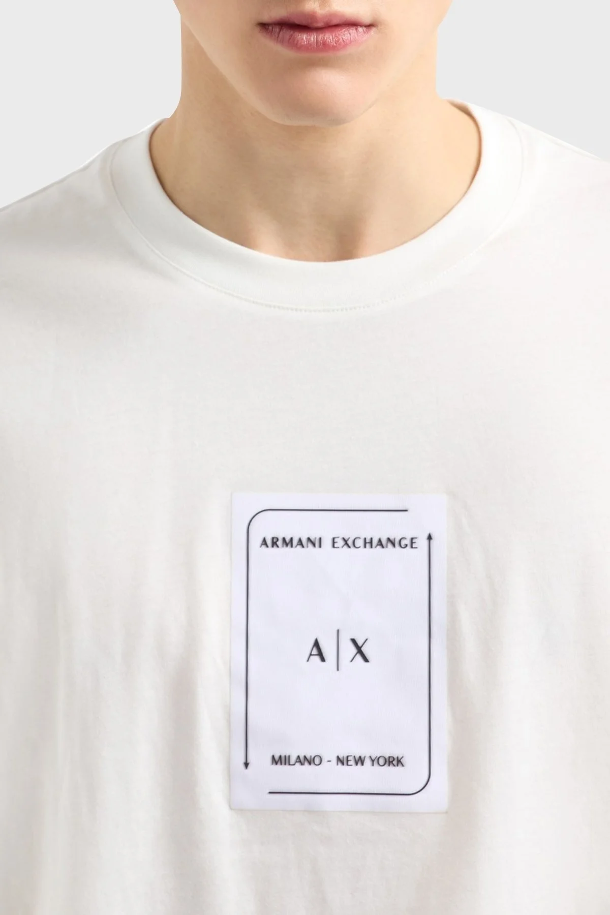 Armani Exchage % 100 Pamuk Regular Fit Bisiklet Yaka Logolu Erkek T Shirt XM000570 AF10356 U0009 BEYAZ - 9