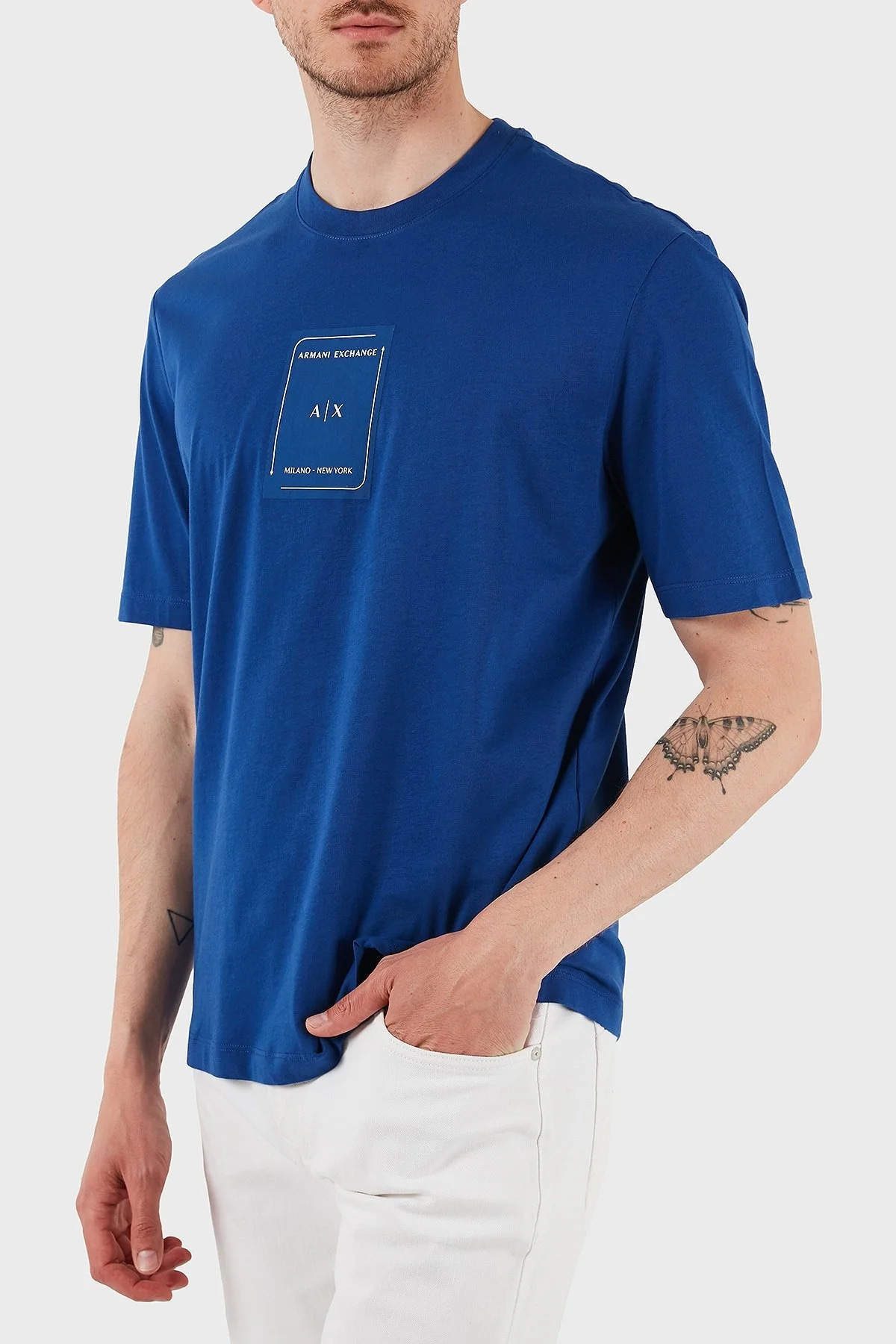 Armani Exchage % 100 Pamuk Regular Fit Bisiklet Yaka Logolu Erkek T Shirt XM000570 AF10356 UB088 SAKS - 9