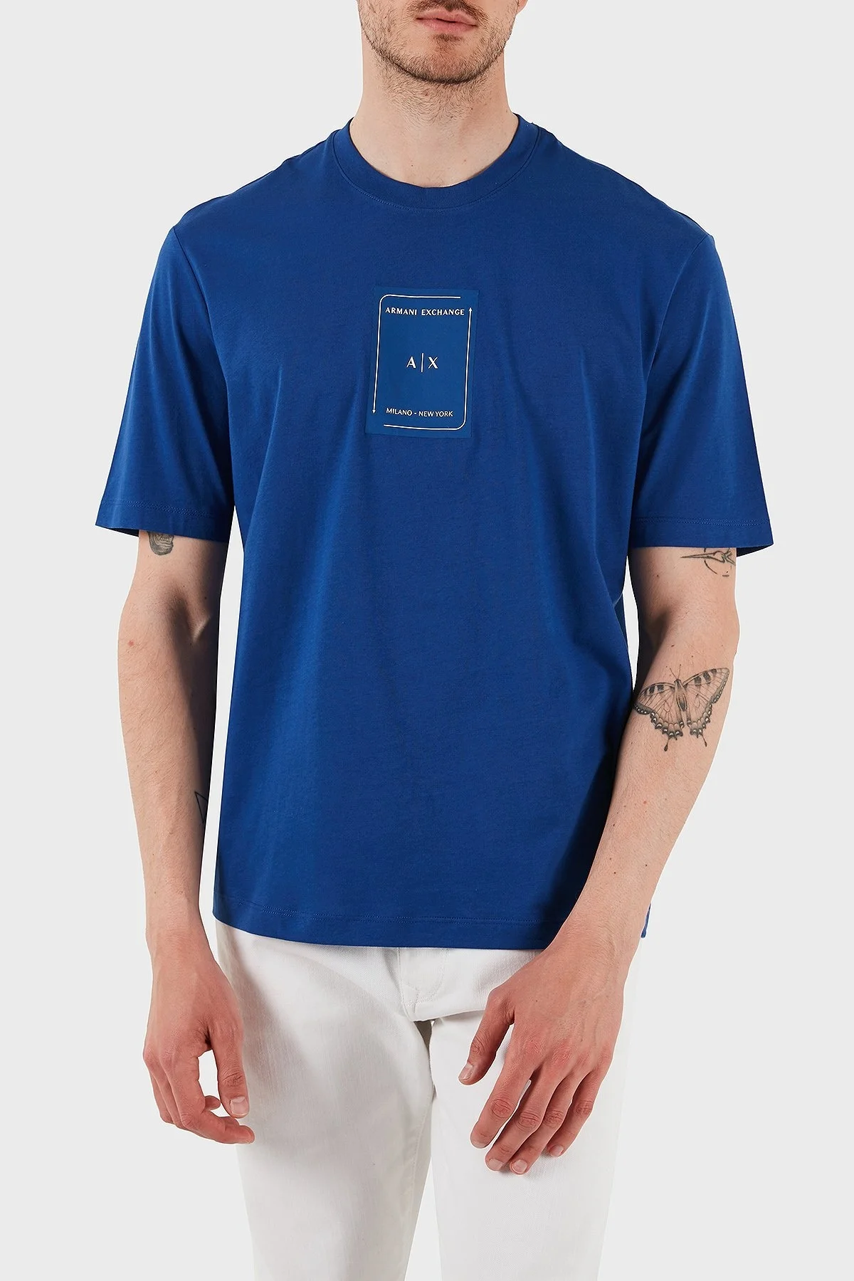 Armani Exchage % 100 Pamuk Regular Fit Bisiklet Yaka Logolu Erkek T Shirt XM000570 AF10356 UB088 SAKS - 11