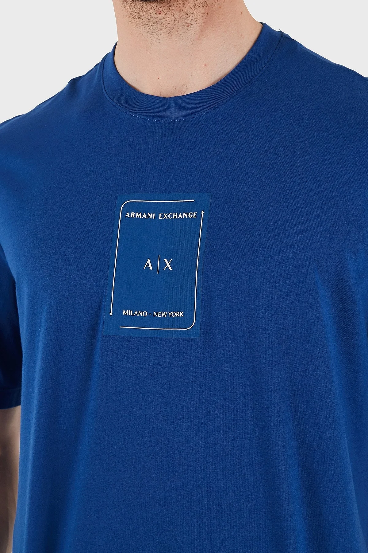 Armani Exchage % 100 Pamuk Regular Fit Bisiklet Yaka Logolu Erkek T Shirt XM000570 AF10356 UB088 SAKS - 12