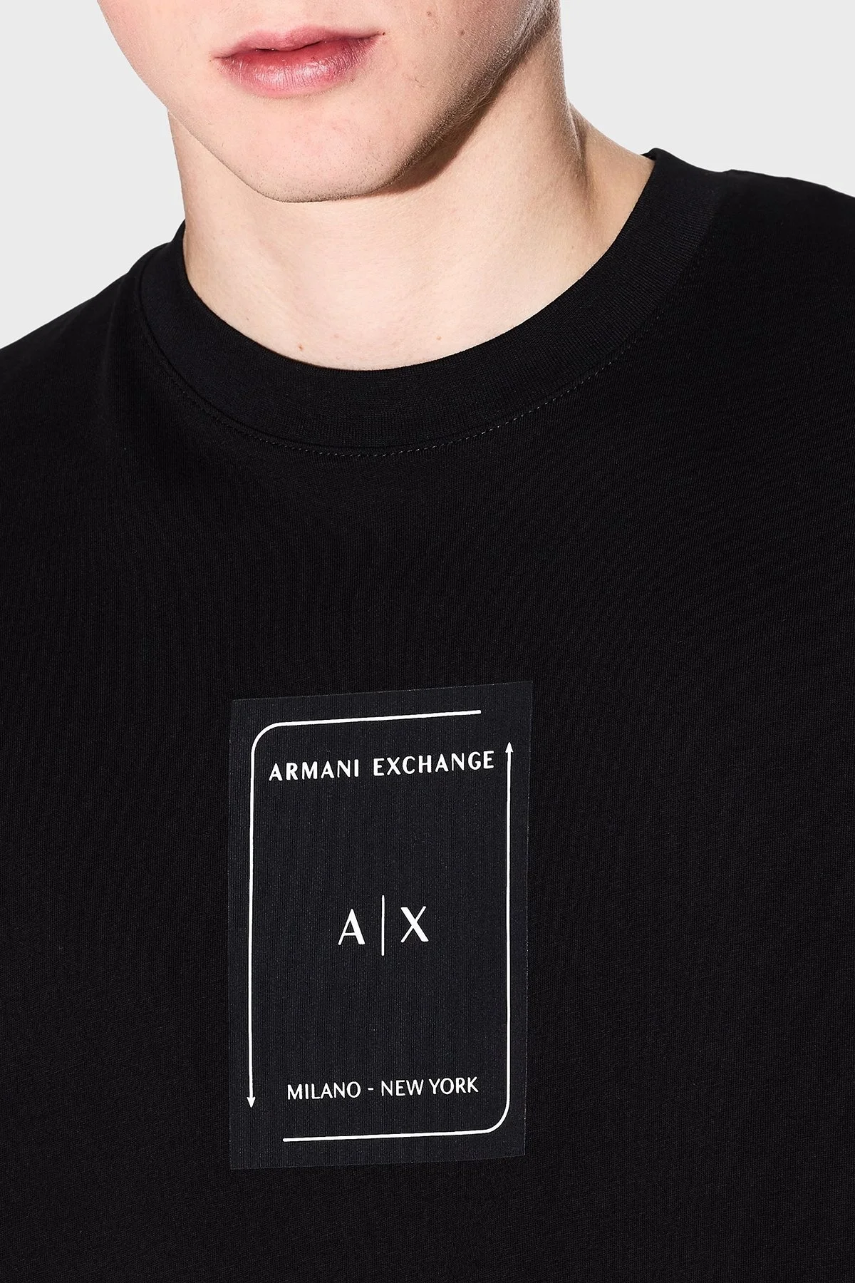 Armani Exchage % 100 Pamuk Regular Fit Bisiklet Yaka Logolu Erkek T Shirt XM000570 AF10356 UC001 SİYAH - 9