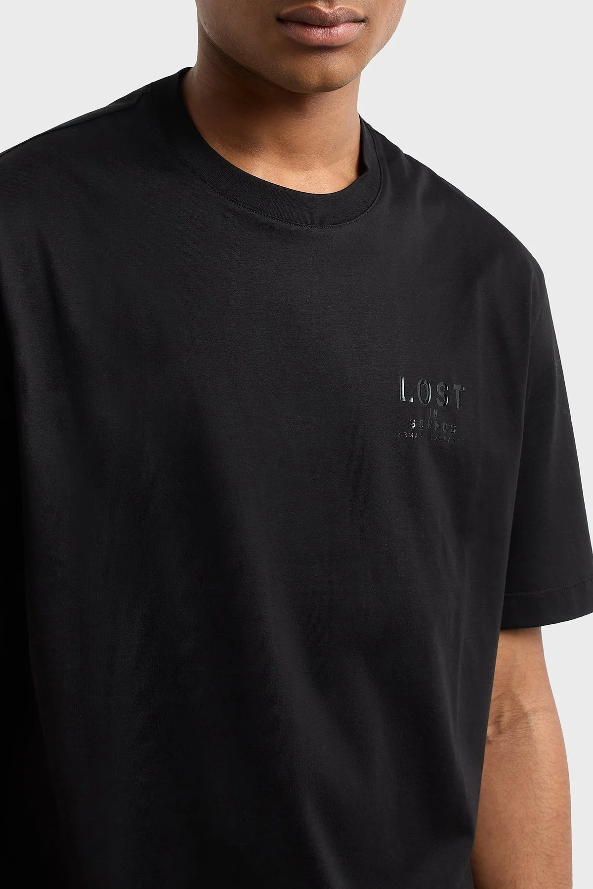 Armani Exchage % 100 Pamuk Regular Fit Bisiklet Yaka Logolu Erkek T Shirt XM000575 AF10364 UC001 SİYAH - 9