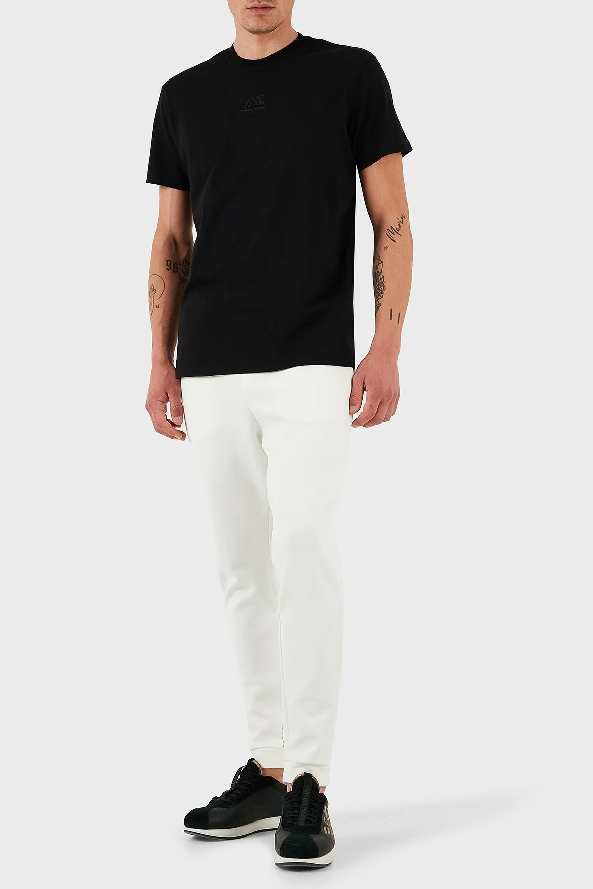 Armani Exchage % 100 Pamuk Regular Fit Bisiklet Yaka Logolu Erkek T Shirt XM000754 AF13106 UC001 SİYAH - 9