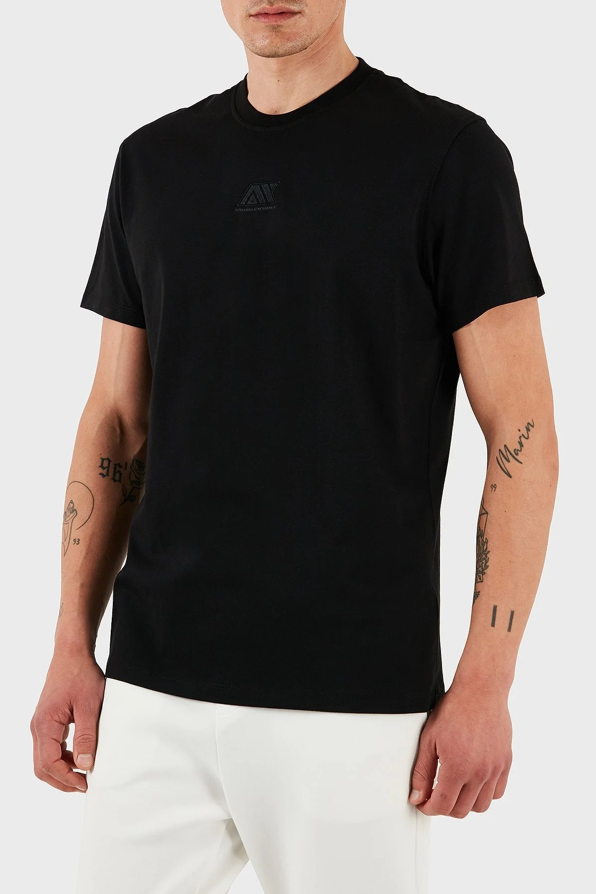 Armani Exchage % 100 Pamuk Regular Fit Bisiklet Yaka Logolu Erkek T Shirt XM000754 AF13106 UC001 SİYAH - 12