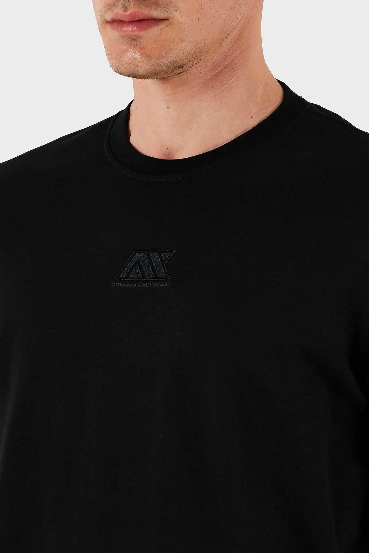 Armani Exchage % 100 Pamuk Regular Fit Bisiklet Yaka Logolu Erkek T Shirt XM000754 AF13106 UC001 SİYAH - 13