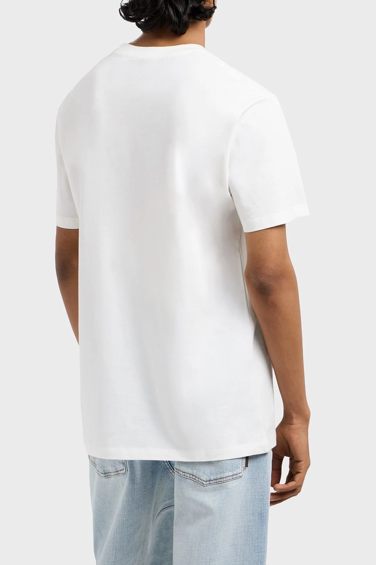 Armani Exchage % 100 Pamuk Regular Fit Bisiklet Yaka Logolu Erkek T Shirt XM000761 AF12308 U0009 BEYAZ - 8
