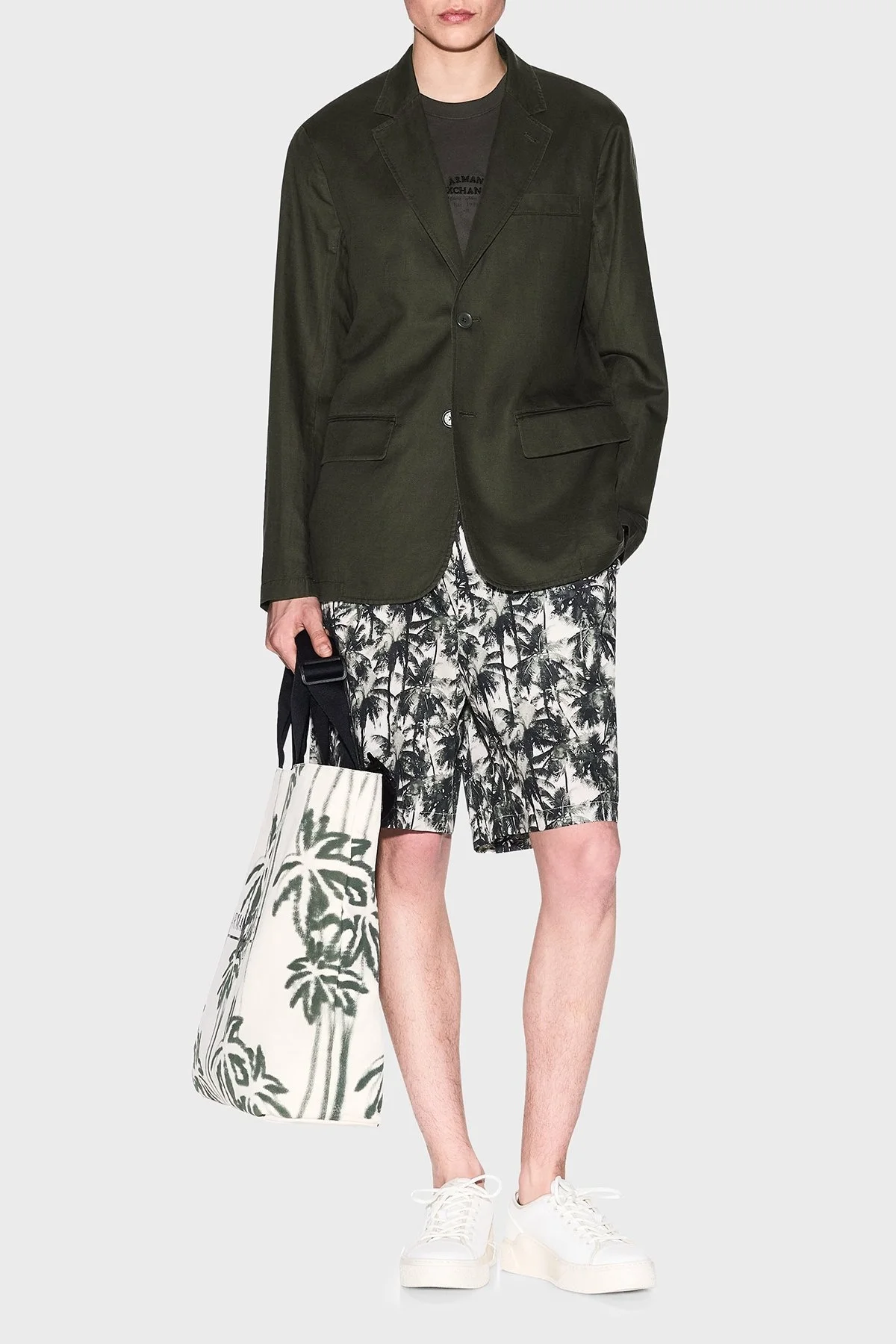 Armani Exchage % 100 Pamuk Regular Fit Bisiklet Yaka Logolu Erkek T Shirt XM000761 AF12308 U8120 YEŞİL - 7