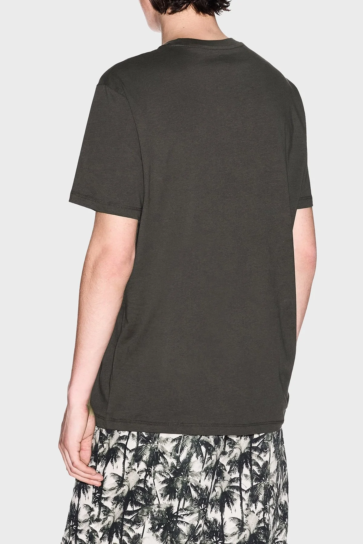 Armani Exchage % 100 Pamuk Regular Fit Bisiklet Yaka Logolu Erkek T Shirt XM000761 AF12308 U8120 YEŞİL - 8