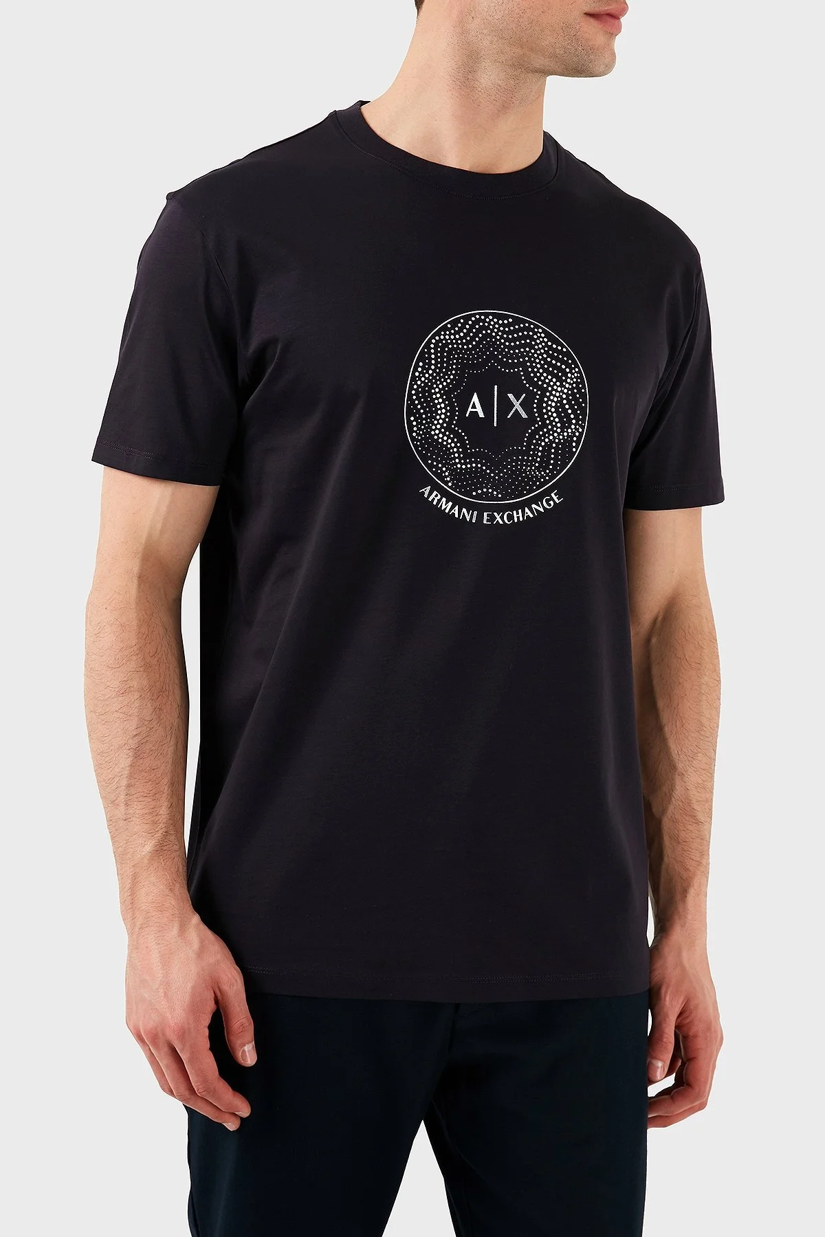 Armani Exchage %100 Pamuk Regular Fit Logolu Erkek T Shirt XM000328 AF10364 UB101 LACİVERT - 1