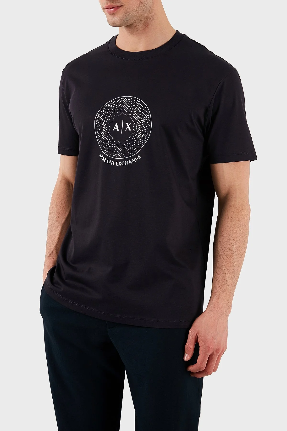 Armani Exchage %100 Pamuk Regular Fit Logolu Erkek T Shirt XM000328 AF10364 UB101 LACİVERT - 4