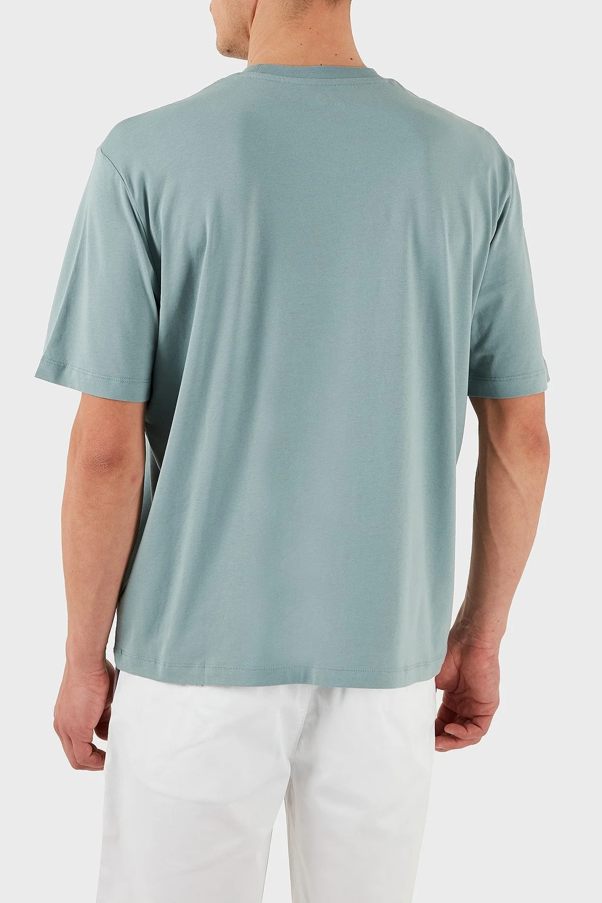 Armani Exchage % 100 Pamuk Regular Fit Logolu Erkek T Shirt XM000763 AF12308 U9212 AÇIK MAVİ - 9