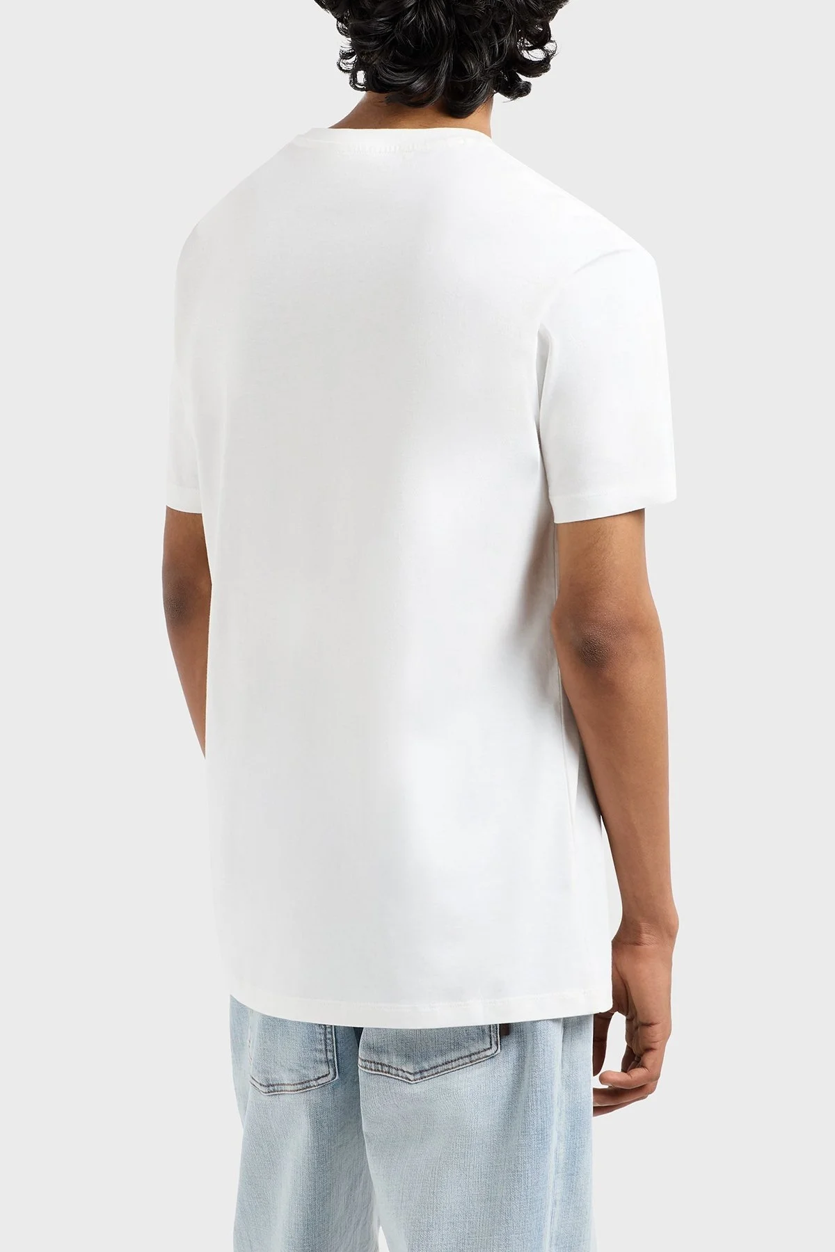Armani Exchage % 100 Pamuk Regular Fit Logolu Erkek T Shirt XM000767 AF12308 U0009 BEYAZ - 8