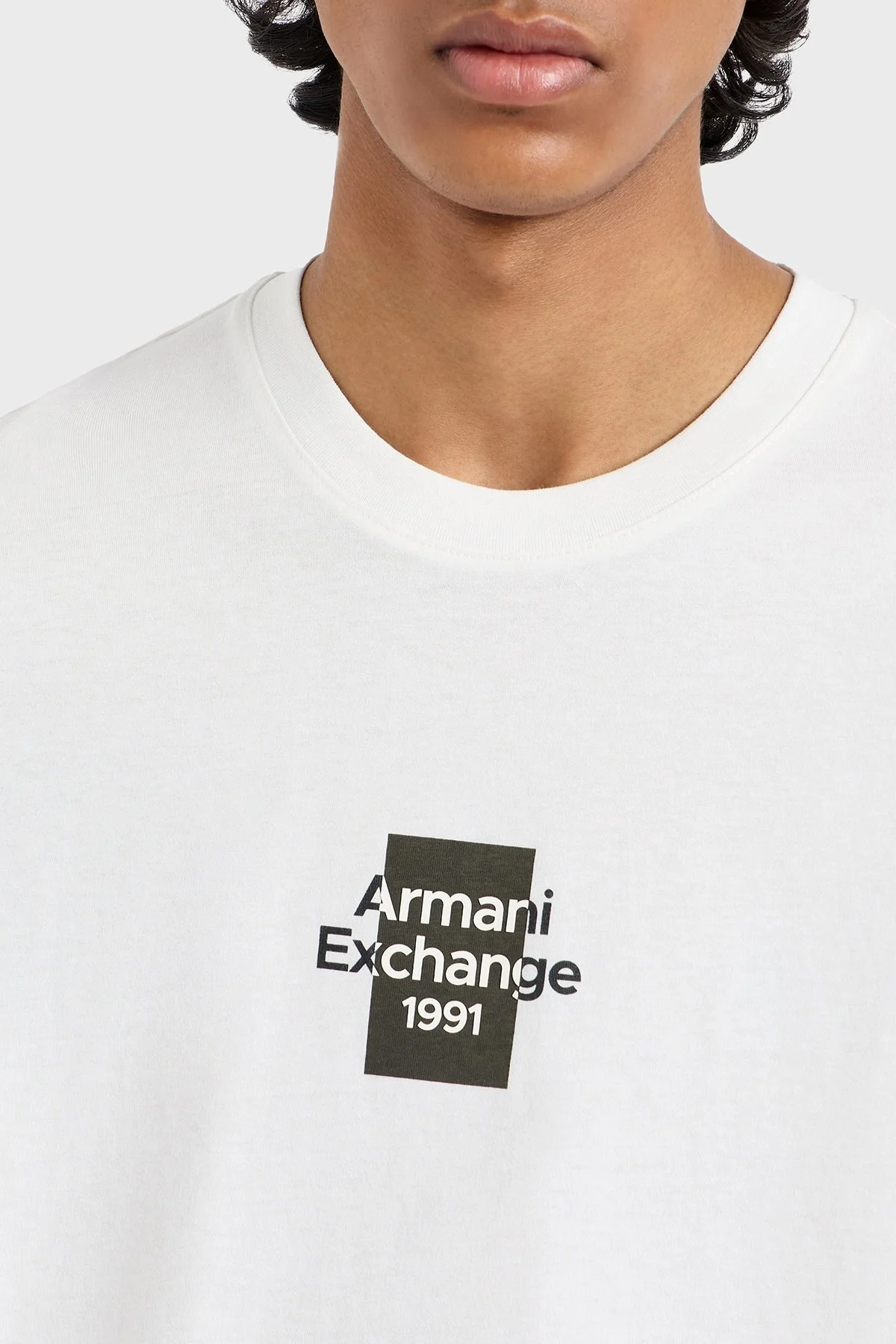 Armani Exchage % 100 Pamuk Regular Fit Logolu Erkek T Shirt XM000767 AF12308 U0009 BEYAZ - 9