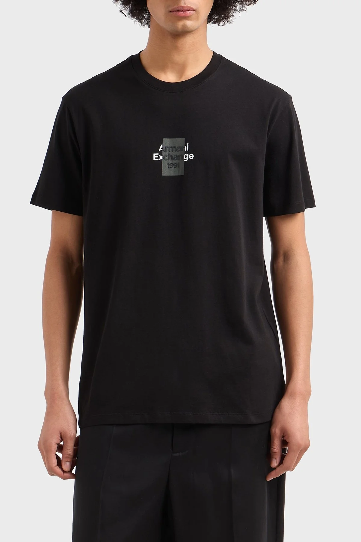 Armani Exchage % 100 Pamuk Regular Fit Logolu Erkek T Shirt XM000767 AF12308 UC001 SİYAH - 6