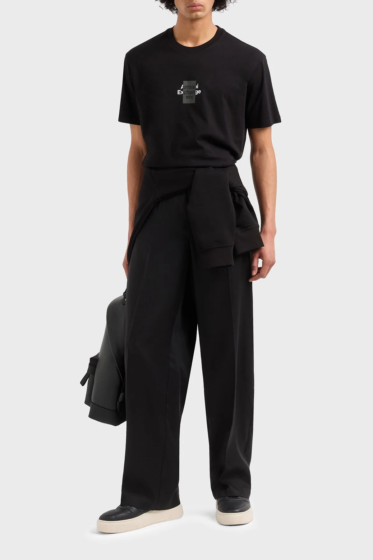 Armani Exchage % 100 Pamuk Regular Fit Logolu Erkek T Shirt XM000767 AF12308 UC001 SİYAH - 7