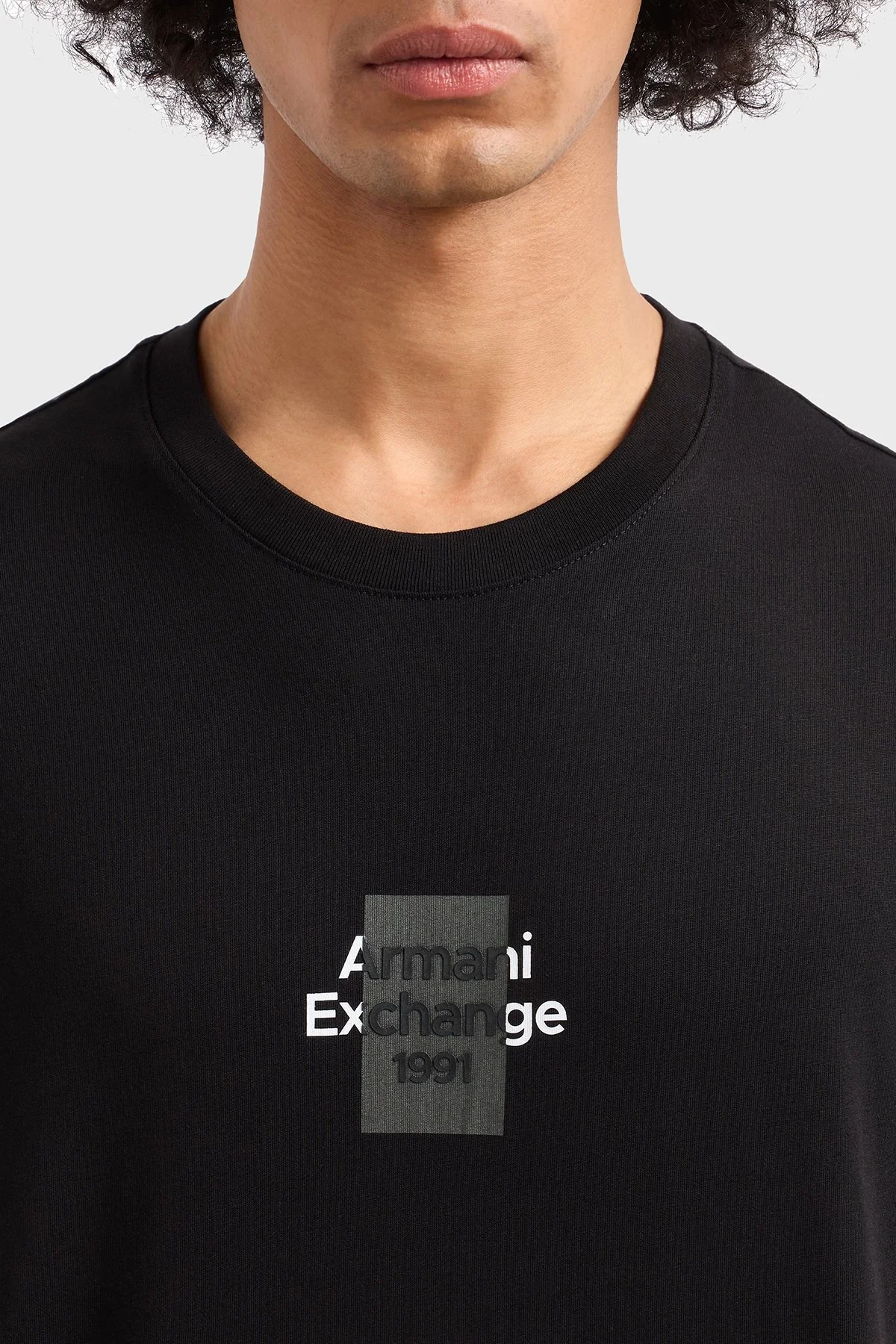 Armani Exchage % 100 Pamuk Regular Fit Logolu Erkek T Shirt XM000767 AF12308 UC001 SİYAH - 9