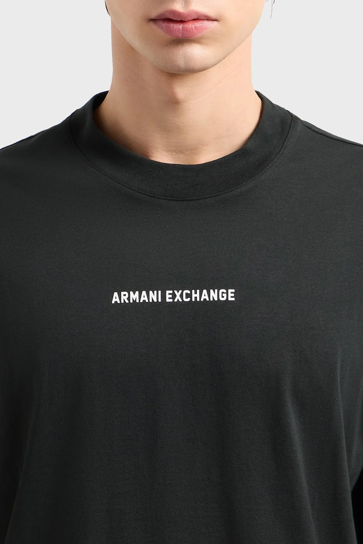 Armani Exchage % 100 Pamuk Regular Fit Ön ve Arka Logolu Erkek T Shirt XM000588 AF12308 UB001 SİYAH - 9
