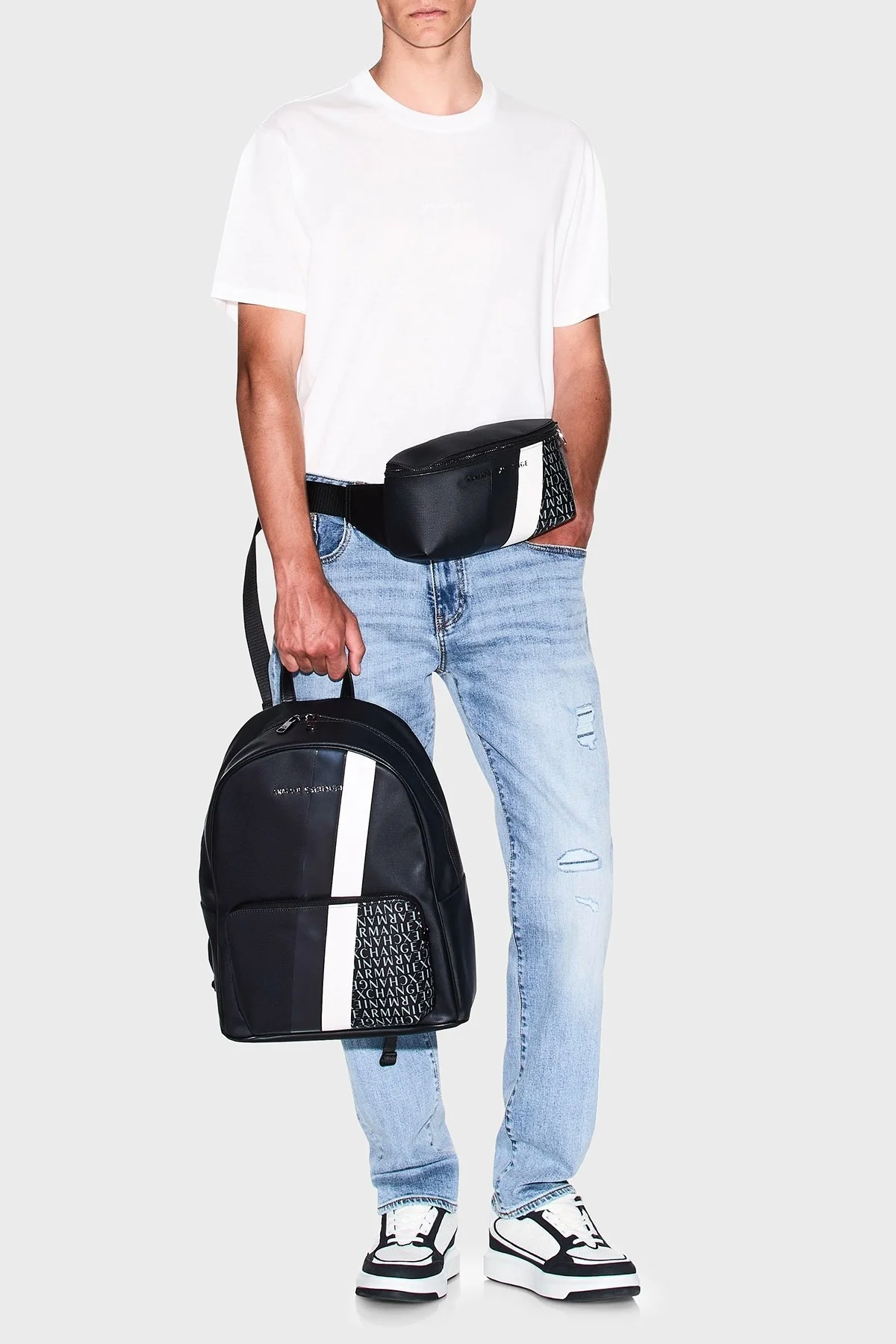 Armani Exchage % 100 Pamuk Regular Fit Sıfır Yaka Erkek T Shirt XM000533 AF10364 U0009 BEYAZ - 7