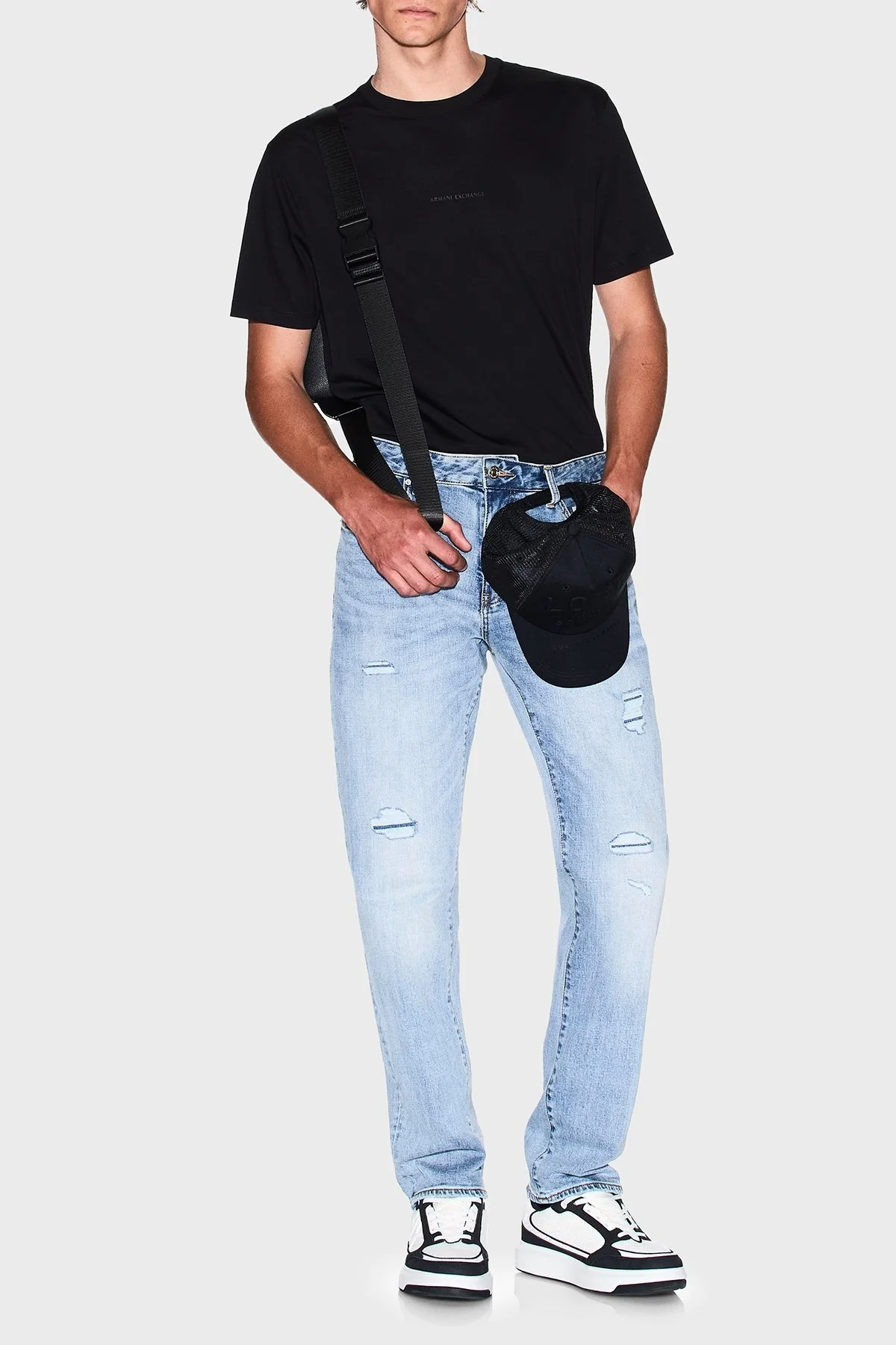 Armani Exchage % 100 Pamuk Regular Fit Sıfır Yaka Erkek T Shirt XM000533 AF10364 UC001 SİYAH - 7