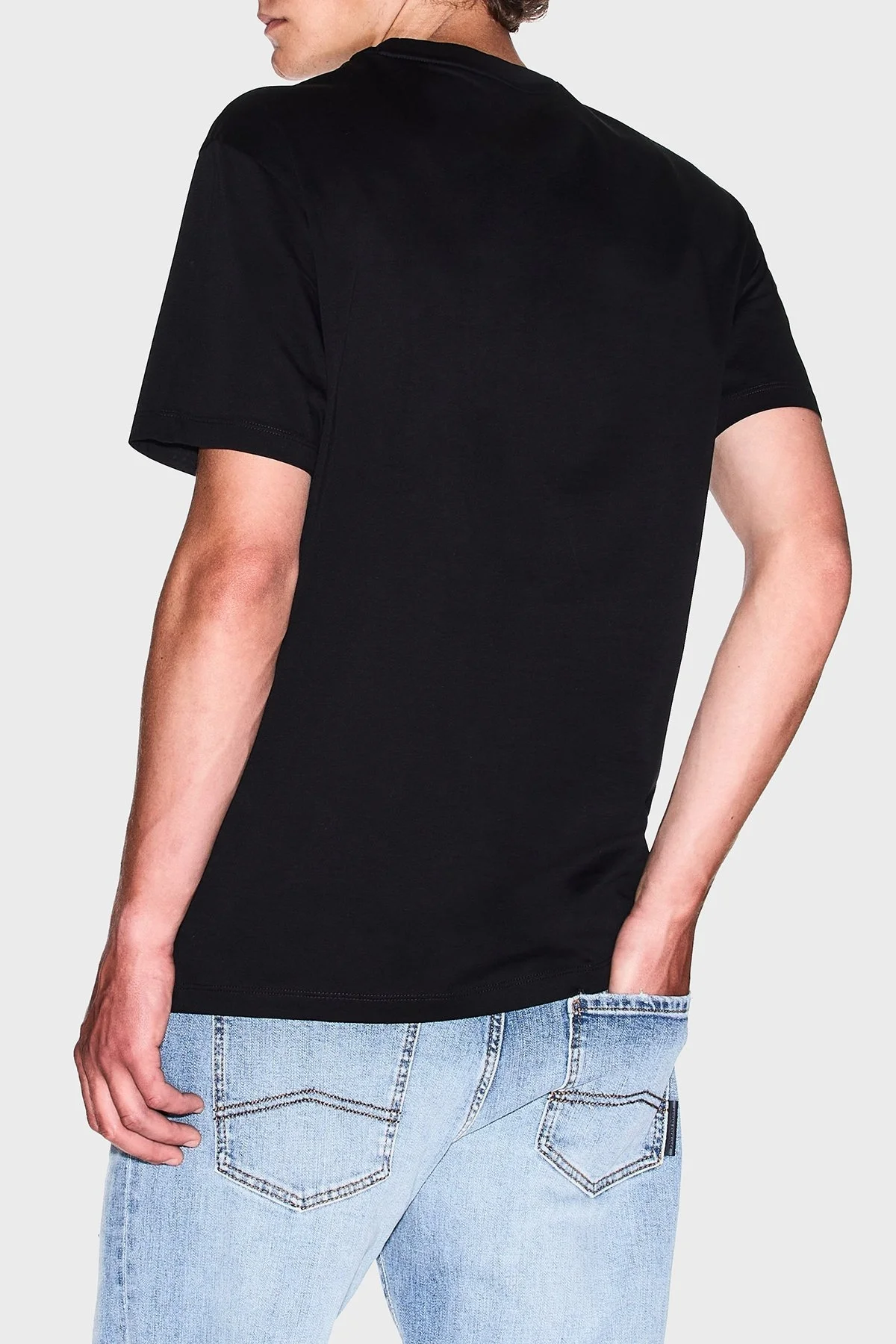 Armani Exchage % 100 Pamuk Regular Fit Sıfır Yaka Erkek T Shirt XM000533 AF10364 UC001 SİYAH - 8