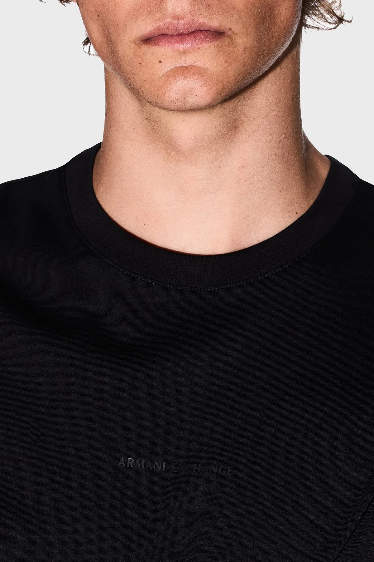 Armani Exchage % 100 Pamuk Regular Fit Sıfır Yaka Erkek T Shirt XM000533 AF10364 UC001 SİYAH - 9