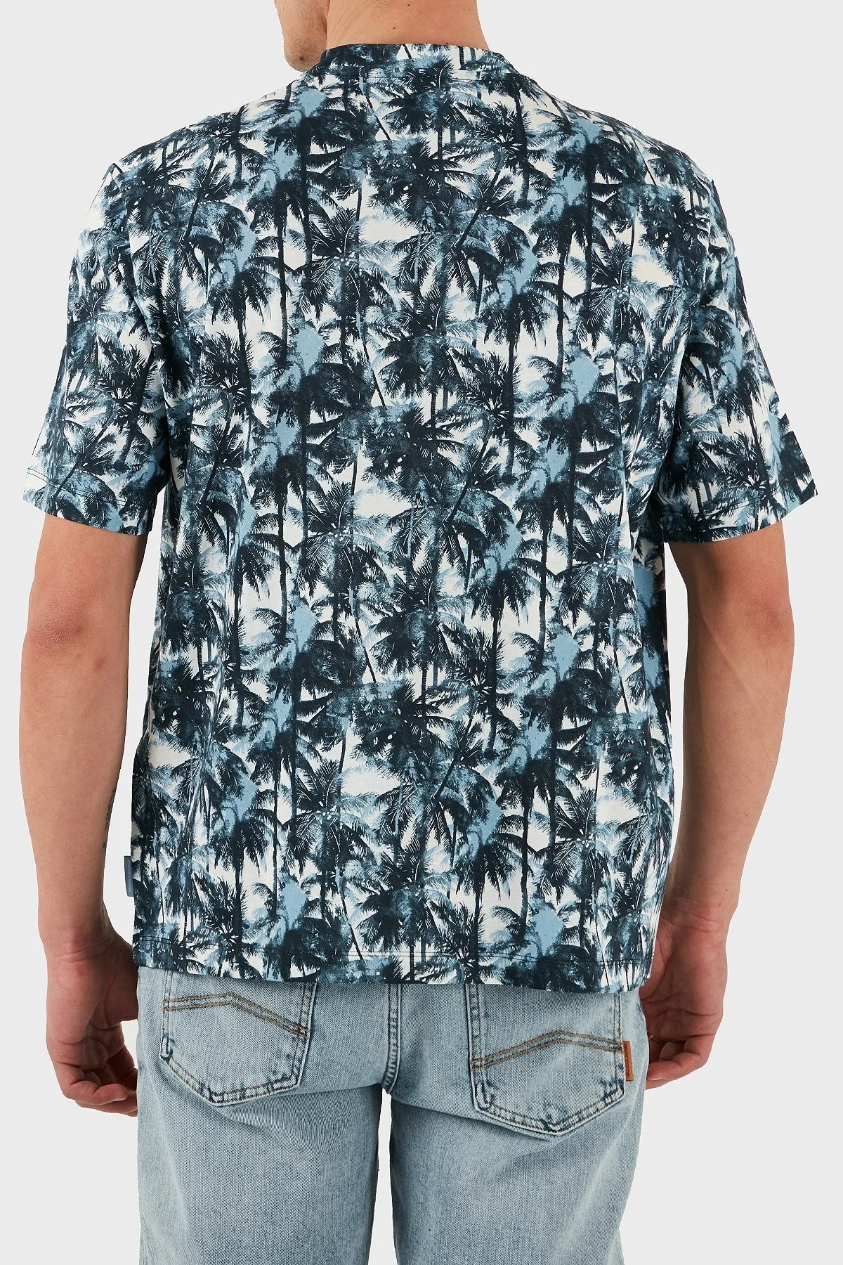 Armani Exchage % 100 Pamuk Regular Fit Tamamı Desenli Erkek T Shirt XM001245 AF10356 F0041 LACİVERT - 8