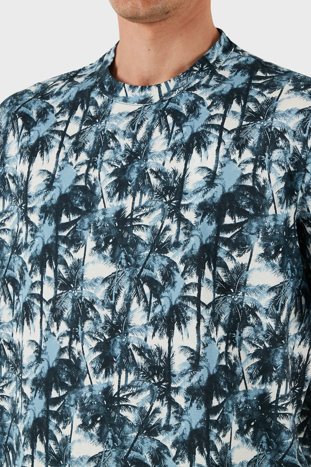 Armani Exchage % 100 Pamuk Regular Fit Tamamı Desenli Erkek T Shirt XM001245 AF10356 F0041 LACİVERT - 10