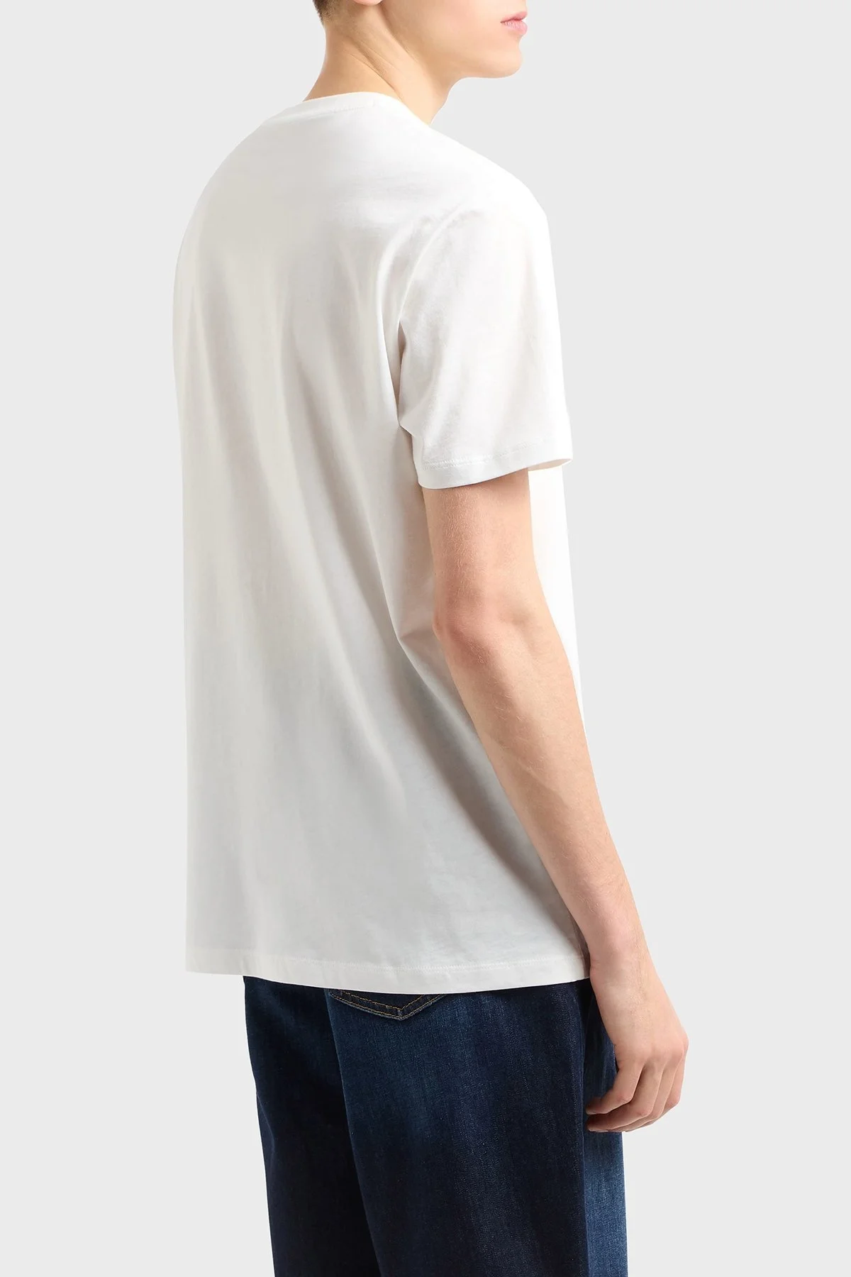 Armani Exchage Baskılı % 100 Pamuk Regular Fit Bisiklet Yaka Erkek T Shirt XM000555 AF10358 U0009 BEYAZ - 8