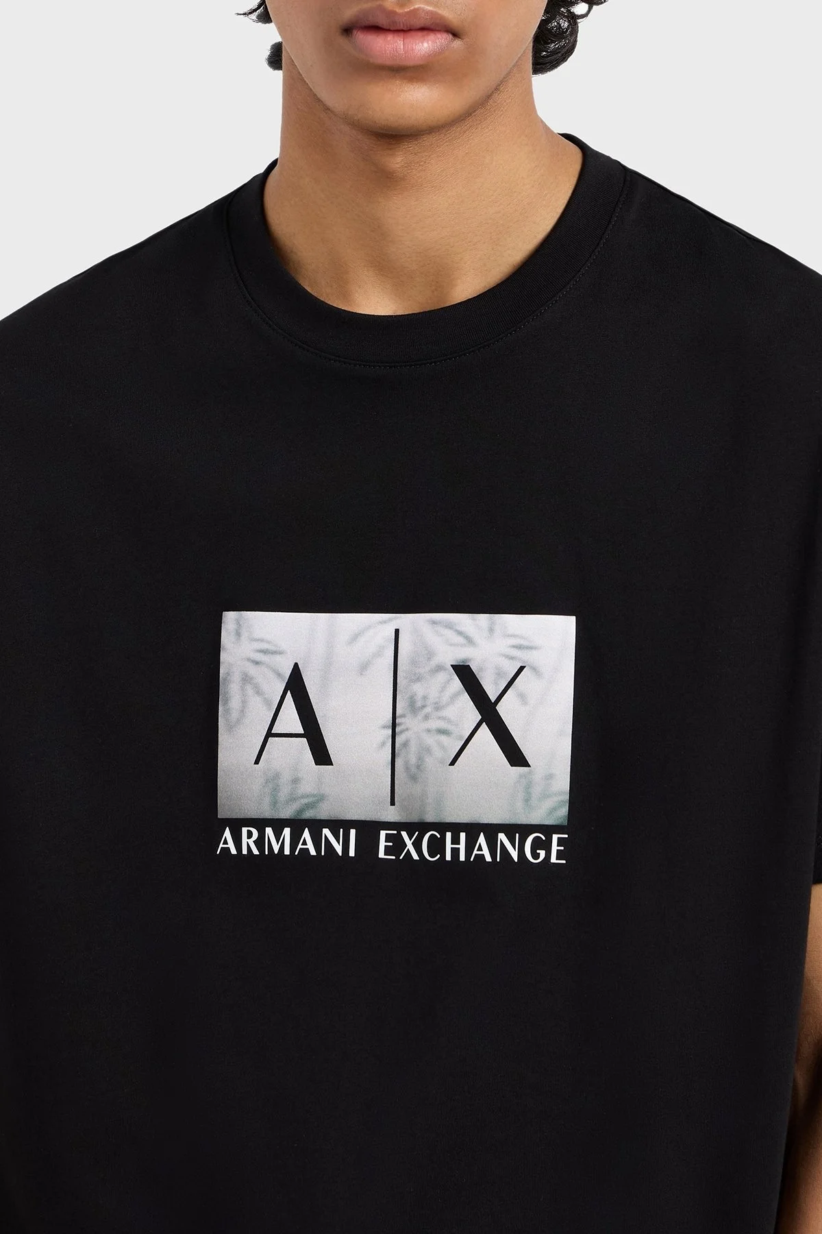 Armani Exchage Baskılı % 100 Pamuk Regular Fit Bisiklet Yaka Erkek T Shirt XM000555 AF10358 UC001 SİYAH - 9
