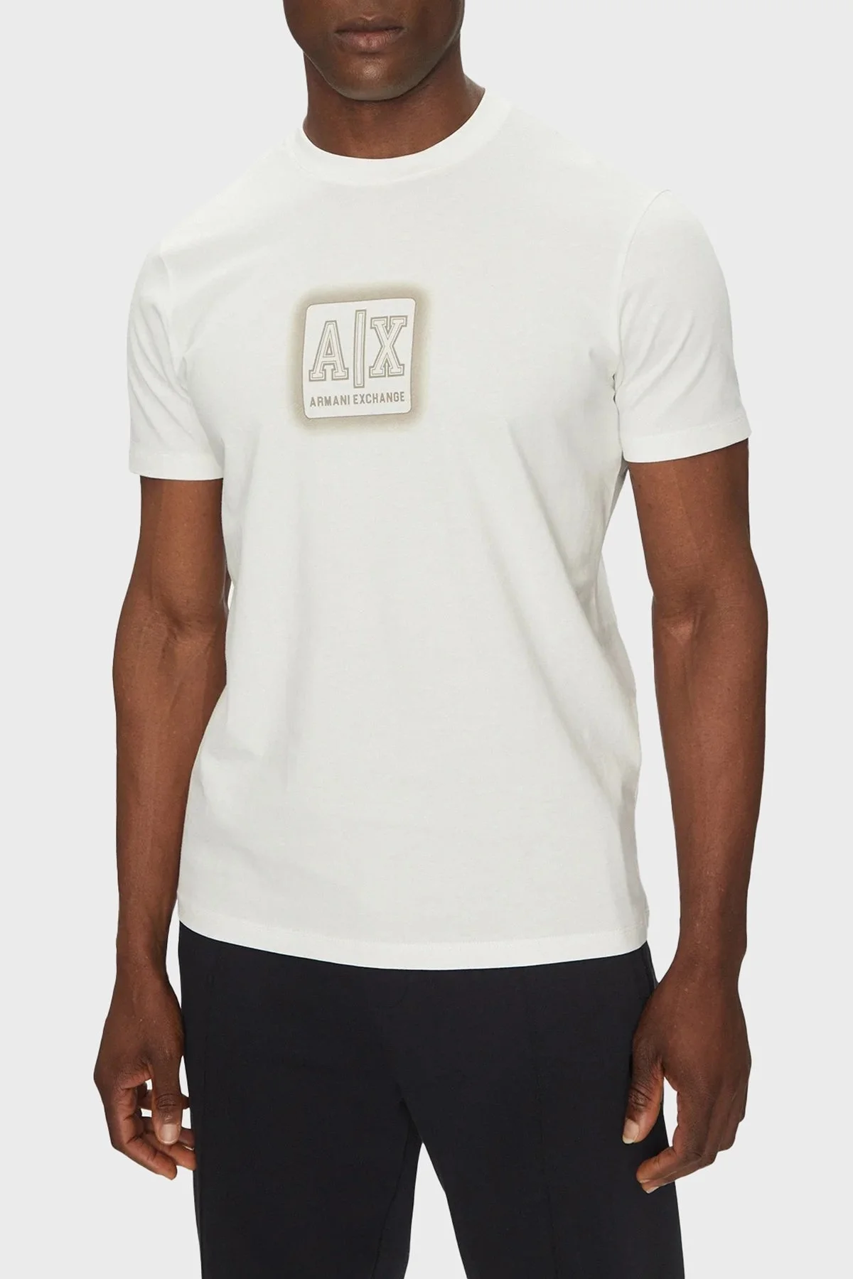 Armani Exchage Kabartmalı Logo Baskılı Pamuklu Regular Fit Bisiklet Yaka Erkek T Shirt XM000545 AF10361 U0009 BEYAZ - 6