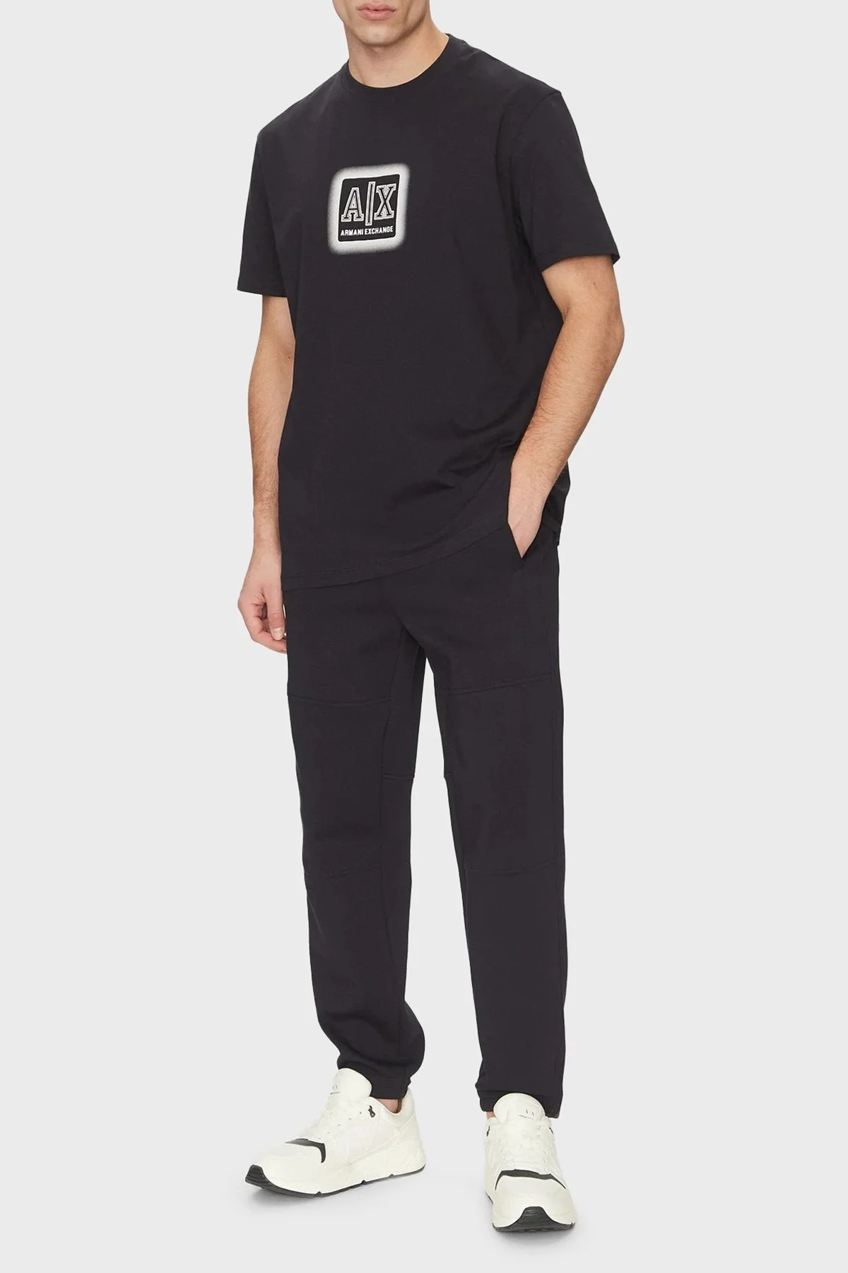 Armani Exchage Kabartmalı Logo Baskılı Pamuklu Regular Fit Bisiklet Yaka Erkek T Shirt XM000545 AF10361 UB101 LACİVERT - 7