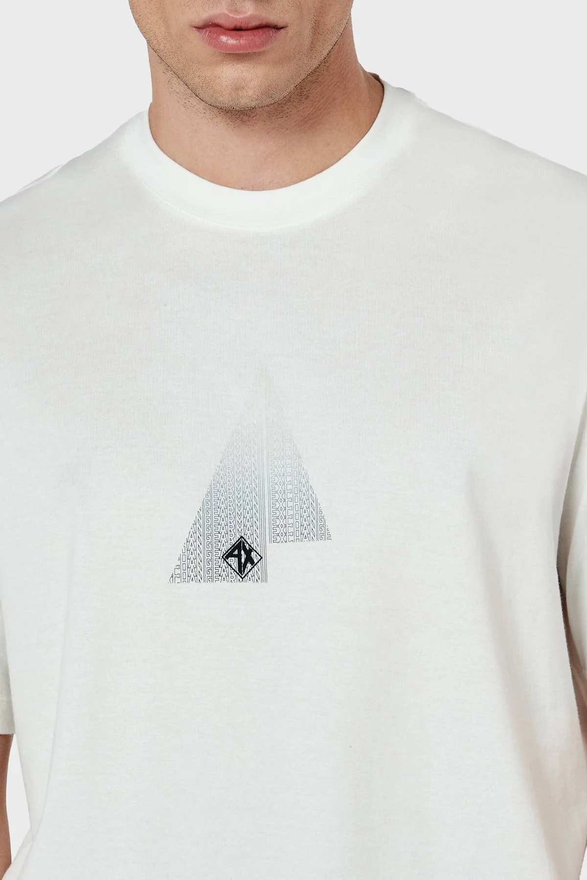 Armani Exchage Logo Baskılı % 100 Pamuk Regular Fit Bisiklet Yaka Erkek T Shirt XM000270 AF12112 U0009 BEYAZ - 8