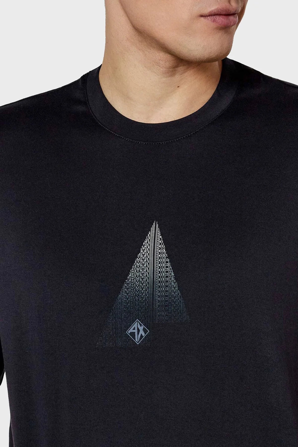 Armani Exchage Logo Baskılı % 100 Pamuk Regular Fit Bisiklet Yaka Erkek T Shirt XM000270 AF12112 UB101 LACİVERT - 8