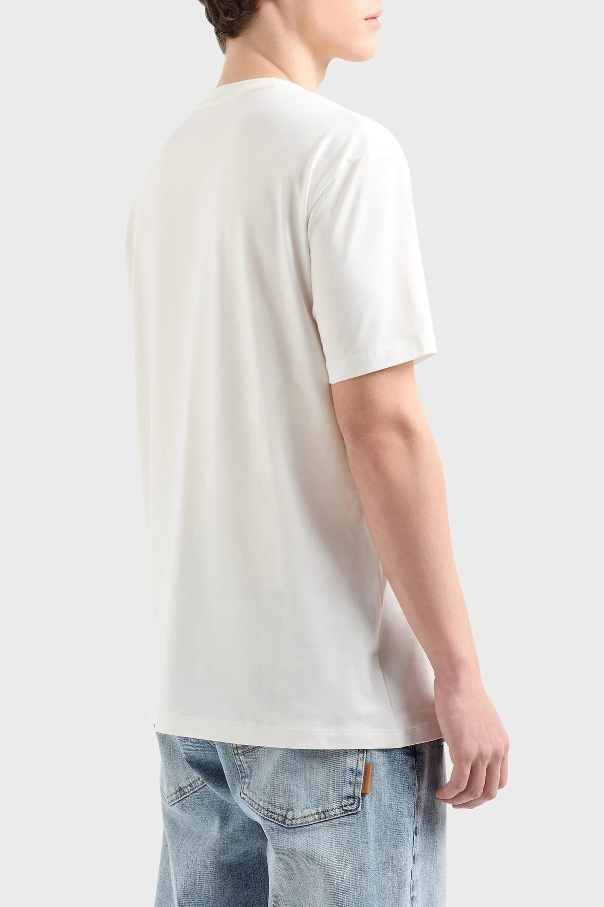 Armani Exchage Logo Baskılı % 100 Pamuk Regular Fit Bisiklet Yaka Erkek T Shirt XM000550 AF10362 U0009 BEYAZ - 7