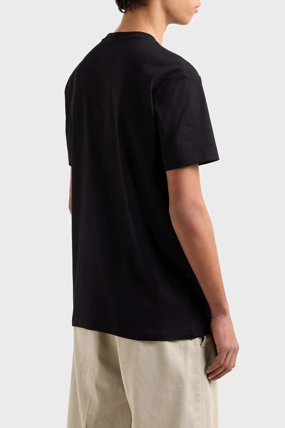 Armani Exchage Logo Baskılı % 100 Pamuk Regular Fit Bisiklet Yaka Erkek T Shirt XM000550 AF10362 UC001 SİYAH - 8