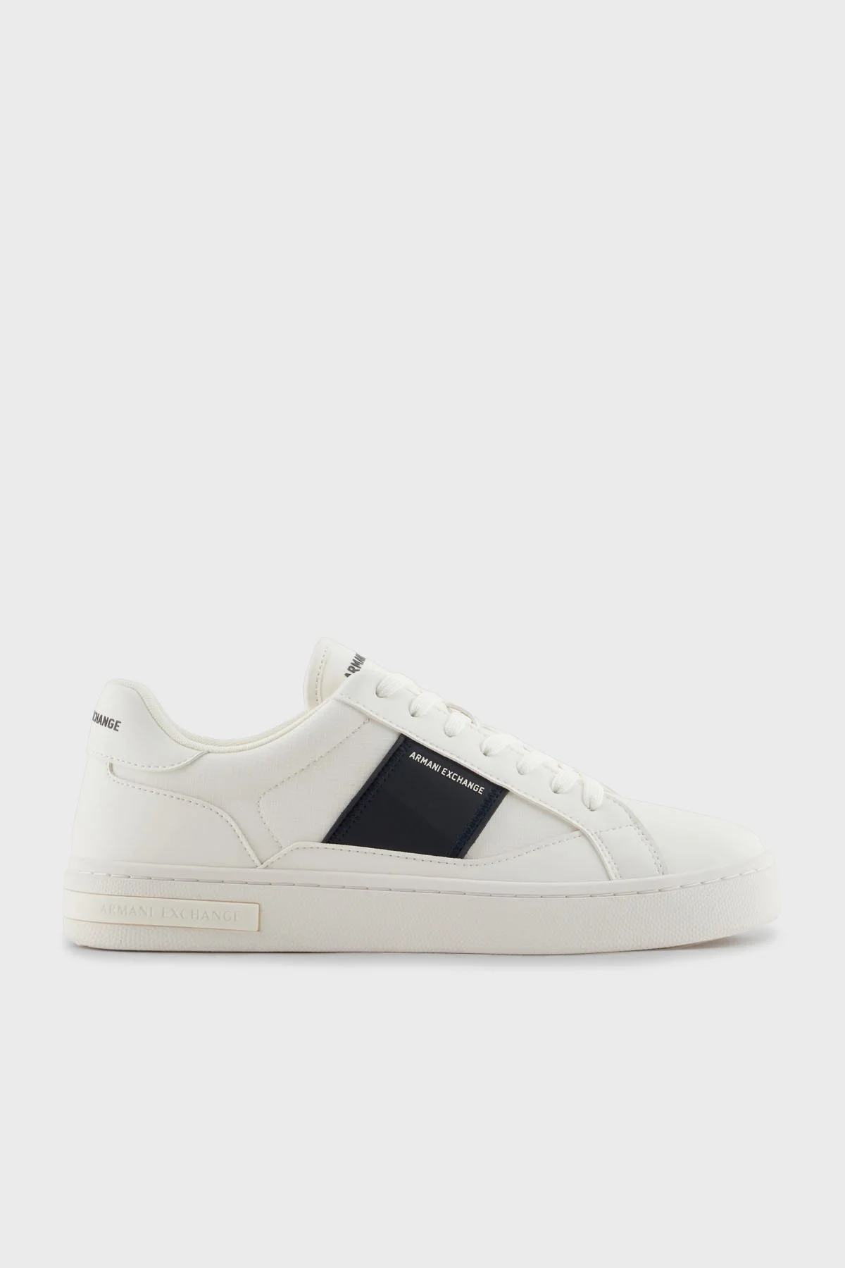Armani Exchage Logo Baskılı Kalın Taban Sneaker Erkek Ayakkabı XUX241 XV911 U388 BEYAZ-LACİVERT - 1