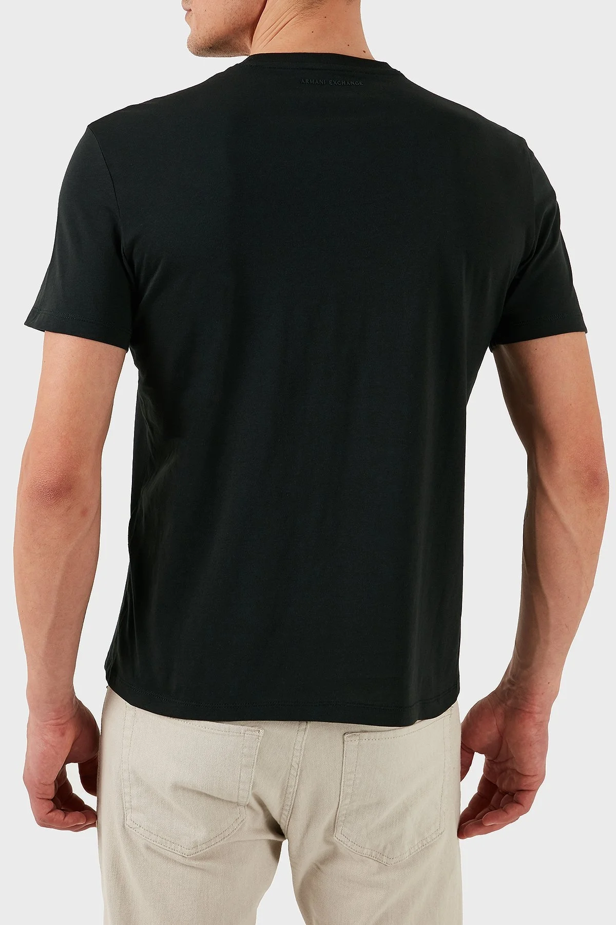 Armani Exchage Logo Baskılı Pamuklu Slim Fit Bisiklet Yaka Erkek T Shirt 8NZTCK Z8H4Z UB001 SİYAH - 9
