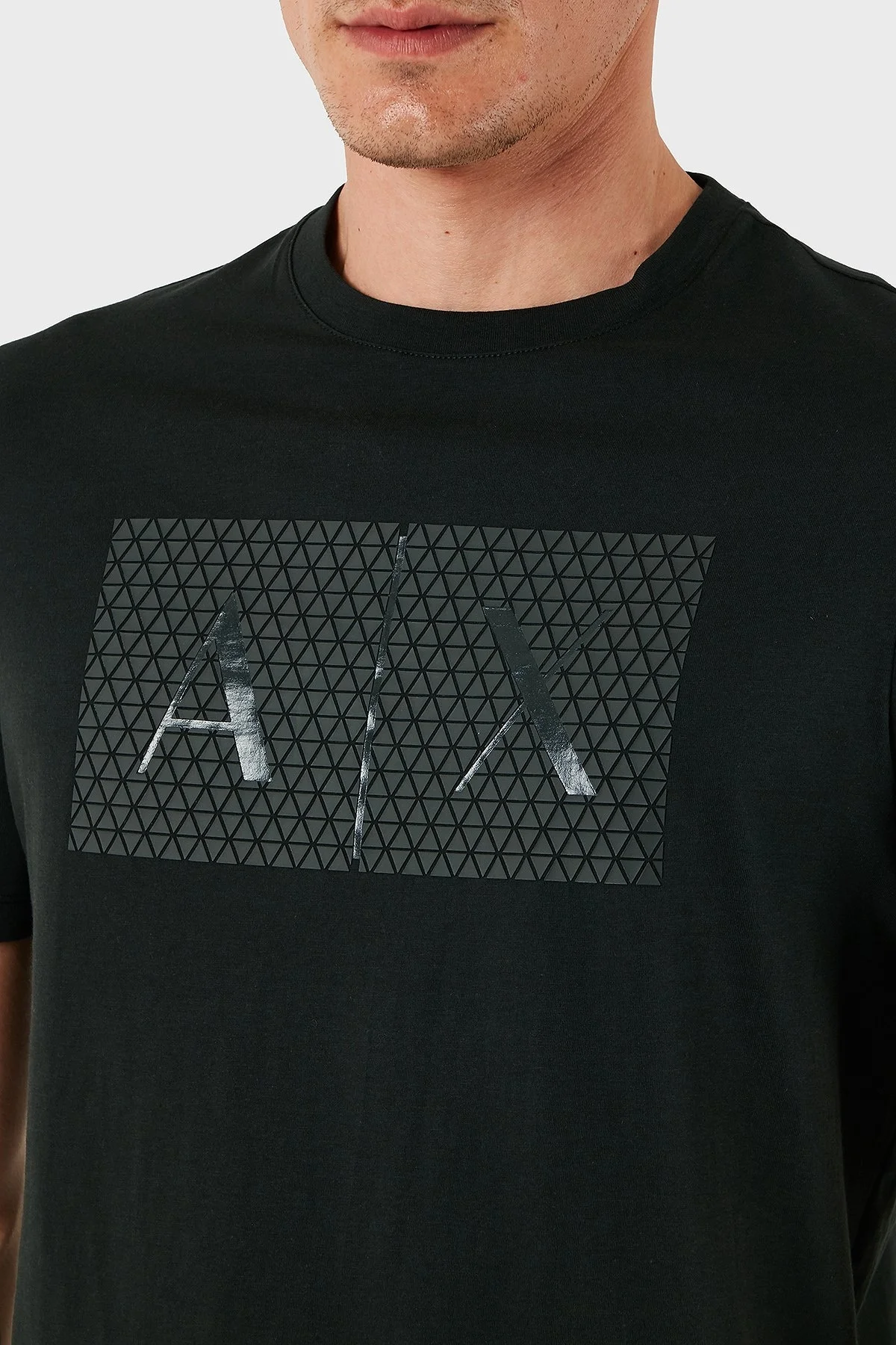 Armani Exchage Logo Baskılı Pamuklu Slim Fit Bisiklet Yaka Erkek T Shirt 8NZTCK Z8H4Z UB001 SİYAH - 12