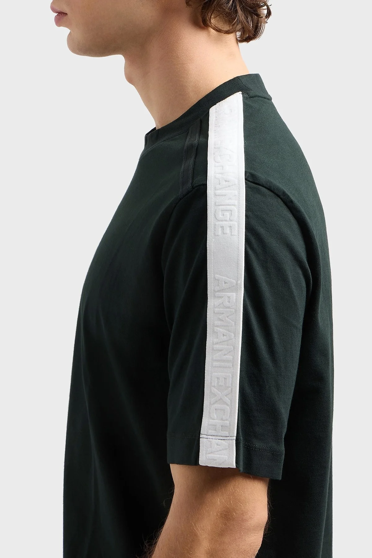 Armani Exchage Logolu % 100 Pamuk Regular Fit Bisiklet Yaka Erkek T Shirt XM000322 AF10361 UB001 KOYU YEŞİL - 9